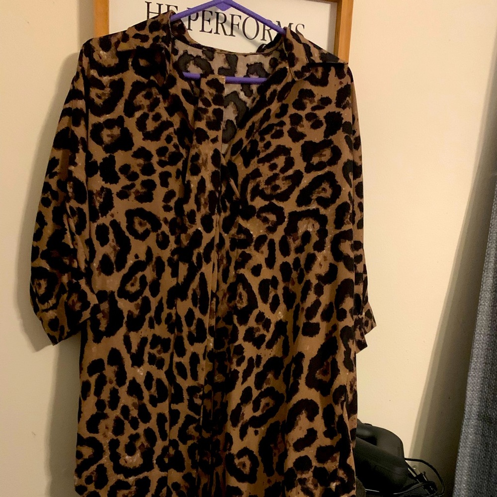 Leopard Print Dress with tie